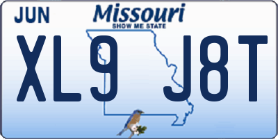 MO license plate XL9J8T