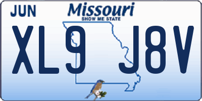 MO license plate XL9J8V