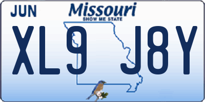 MO license plate XL9J8Y