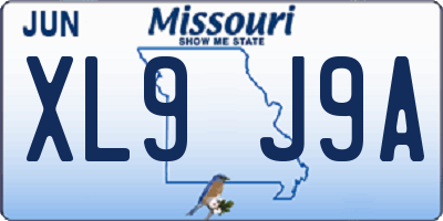 MO license plate XL9J9A
