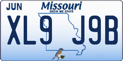 MO license plate XL9J9B