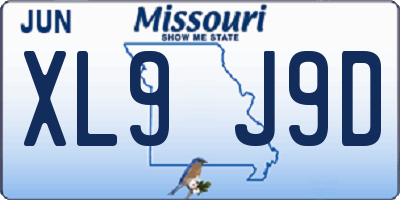MO license plate XL9J9D