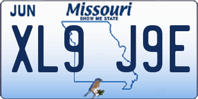 MO license plate XL9J9E