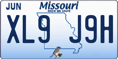MO license plate XL9J9H