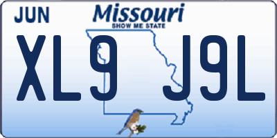 MO license plate XL9J9L