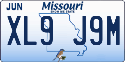 MO license plate XL9J9M