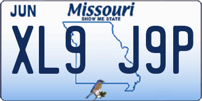 MO license plate XL9J9P