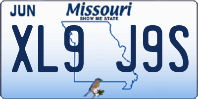MO license plate XL9J9S