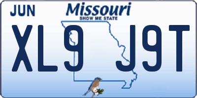 MO license plate XL9J9T
