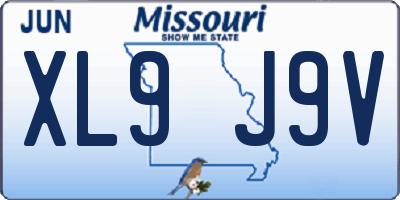 MO license plate XL9J9V
