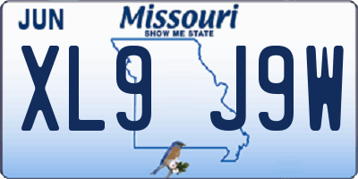 MO license plate XL9J9W
