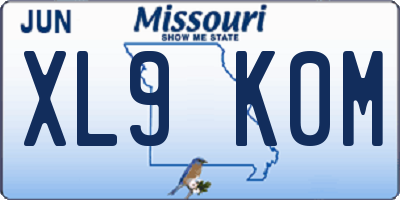 MO license plate XL9K0M