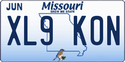 MO license plate XL9K0N