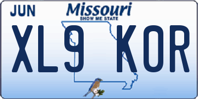 MO license plate XL9K0R