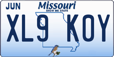 MO license plate XL9K0Y