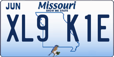 MO license plate XL9K1E