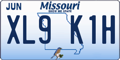 MO license plate XL9K1H