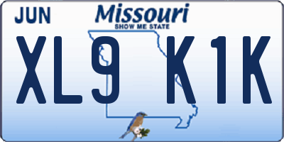 MO license plate XL9K1K