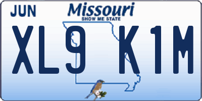 MO license plate XL9K1M