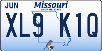 MO license plate XL9K1Q
