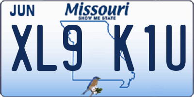 MO license plate XL9K1U