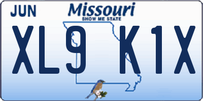 MO license plate XL9K1X