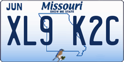 MO license plate XL9K2C