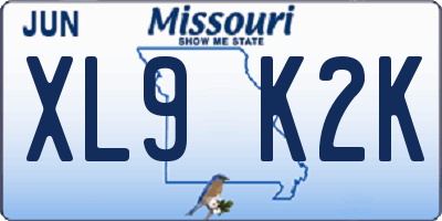 MO license plate XL9K2K