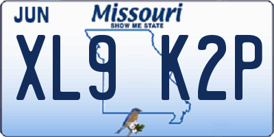 MO license plate XL9K2P