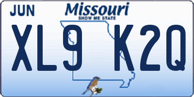 MO license plate XL9K2Q