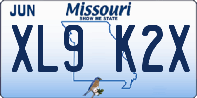 MO license plate XL9K2X