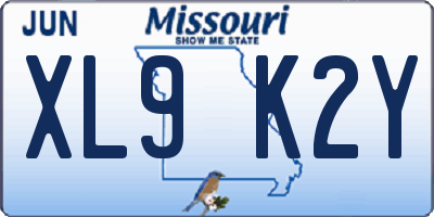 MO license plate XL9K2Y