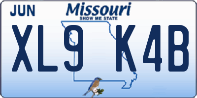 MO license plate XL9K4B