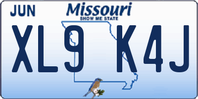 MO license plate XL9K4J