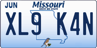 MO license plate XL9K4N