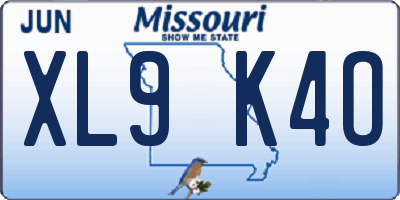 MO license plate XL9K4O