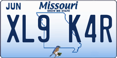 MO license plate XL9K4R