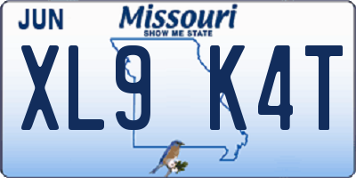MO license plate XL9K4T