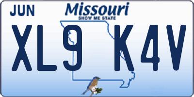 MO license plate XL9K4V