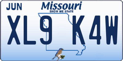MO license plate XL9K4W