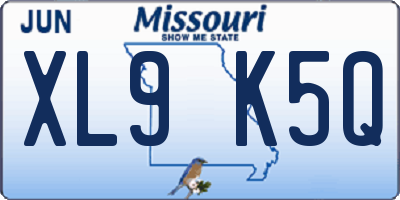 MO license plate XL9K5Q