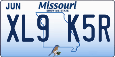 MO license plate XL9K5R