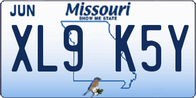 MO license plate XL9K5Y