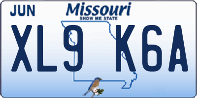 MO license plate XL9K6A