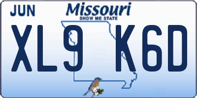 MO license plate XL9K6D