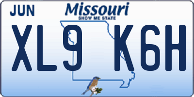 MO license plate XL9K6H