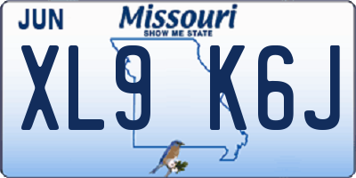 MO license plate XL9K6J