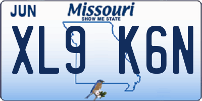 MO license plate XL9K6N