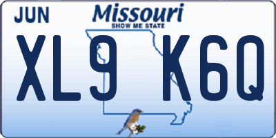 MO license plate XL9K6Q