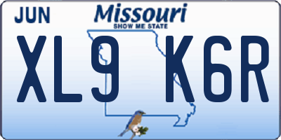 MO license plate XL9K6R